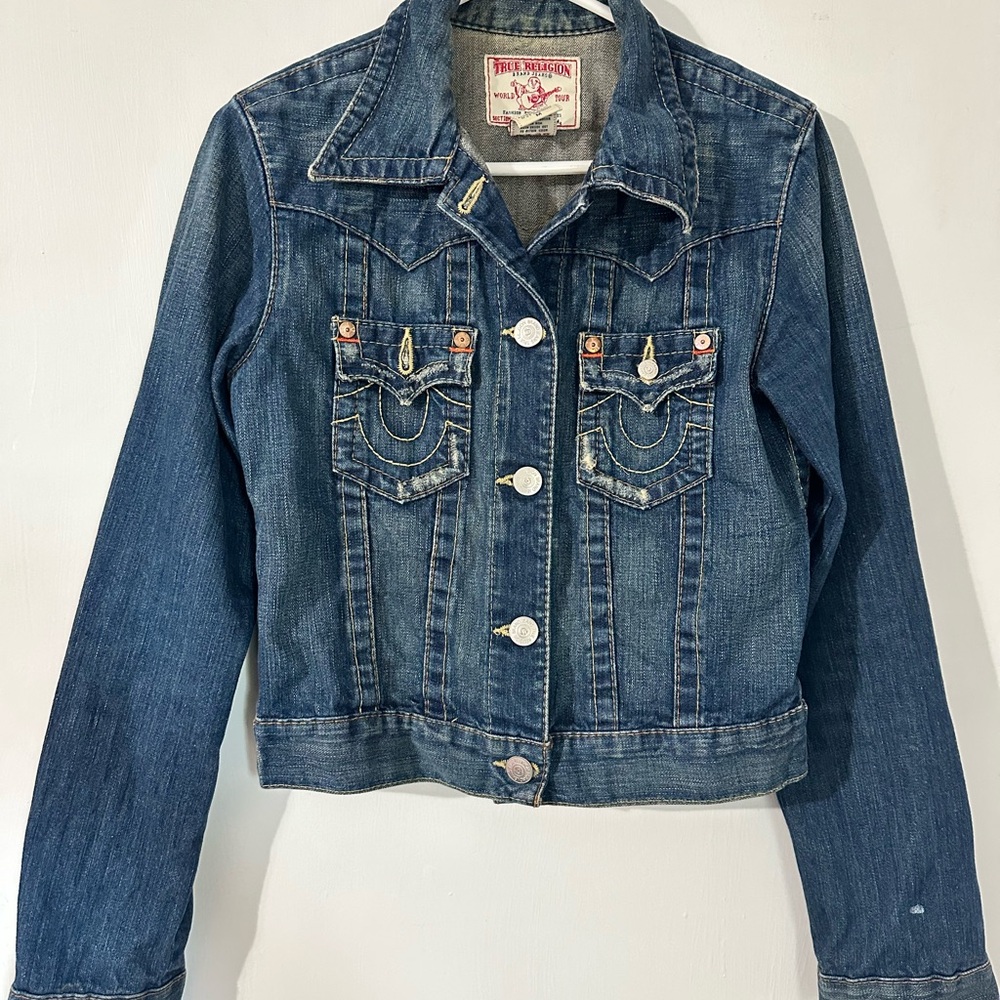 True Religion Cropped Jimmy Denim Jacket Medium